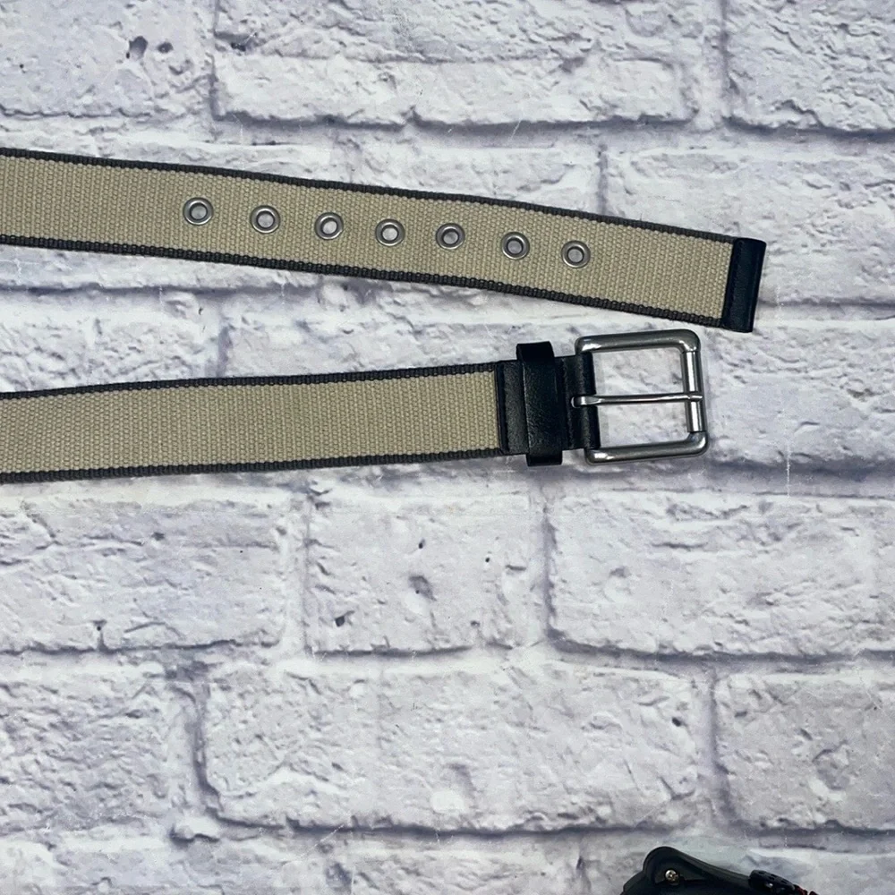 Banana Republic Canvas and Leather Trim Belt